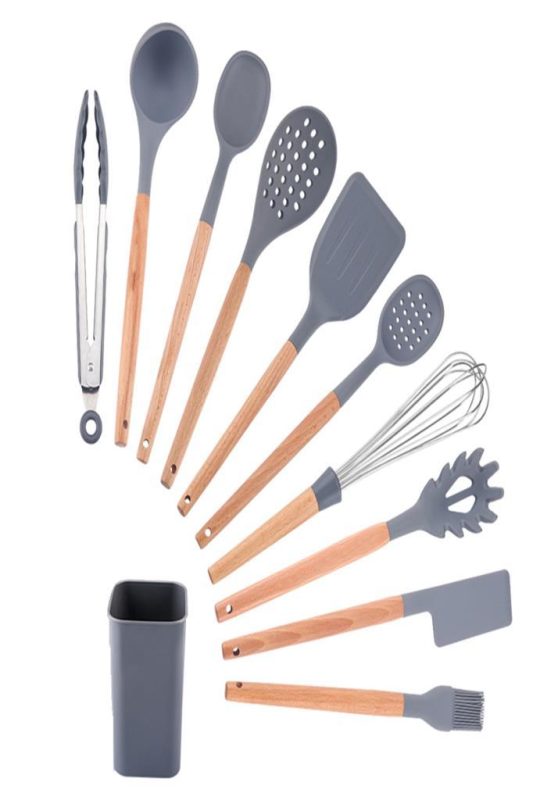 Valletta MATIS 11 PIECES KITCHEN SERVICE SET WITH STAND GRAY