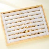 73Pcs/Set Heart Snake Pearl Butterfly Zircon Rings for Women Simple Geometric Hollow Gold Color Finger Rings Sets Female Jewelry